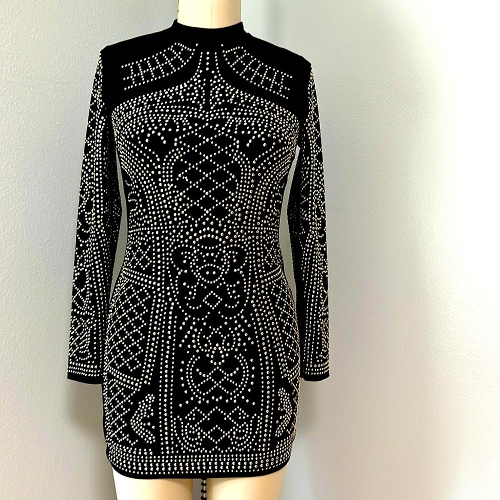 Black Stretch Party Dress Medium